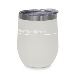 Thermobecher "enjoy the silence" taupe