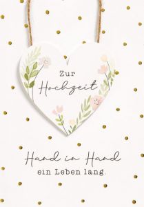 Faltkarte "Zur Hochzeit" - Holzherz