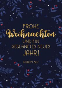 Postkartenserie "Frohe Weihnachten - blaue Karte" 10 Stk.