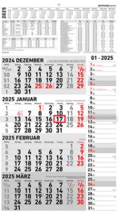 4-Monatskalender Kombi 2025 - Büro-Kalender 33x45 cm (geöffnet) - mit Datumsschieber - Zettler - 961-0011  4006928026180