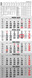5-Monatskalender 2025 - Büro-Kalender 30x58 cm (geöffnet) - mit Datumsschieber - Zettler - 971-0011  4006928026241