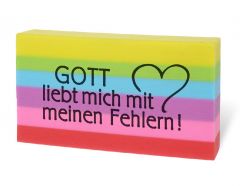 Radiergummi "Gott liebt mich mit meinen Fehlern"