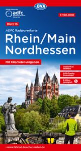 ADFC-Radtourenkarte 16 Rhein/Main Nordhessen 1:150.000, reiß- und wetterfest, E-Bike geeignet, GPS-Tracks Download, mit Kilometer-Angaben Allgemeiner Deutscher Fahrrad-Club e V (ADFC)/BVA BikeMedia GmbH 9783969902288