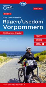 ADFC-Radtourenkarte 4 Rügen/Usedom Vorpommern 1:150.000, reiß- und wetterfest, E-Bike geeignet, GPS-Tracks Download Allgemeiner Deutscher Fahrrad-Club e V (ADFC)/BVA BikeMedia GmbH 9783969902301