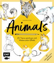 Animals - 25 Tiere zeichnen mit Watercolor-Effekt Loose, Susanne 9783745904222