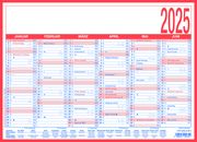 Arbeitstagekalender 2025 - A4 (29 x 21 cm) - 6 Monate auf 1 Seite - Tafelkalender - auf Pappe kaschiert - Jahresplaner - 908-1315  4006928025350