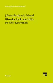 Über das Recht des Volks zu einer Revolution Erhard, Johann Benjamin 9783787342778