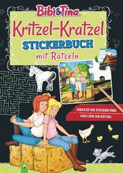 Bibi & Tina: Kritzel-Kratzel Stickerbuch mit Rätseln Durinic, Alina 9783849943219