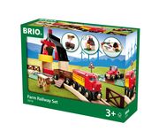 BRIO World 33719 Bahn Bauernhof Set - Holzeisenbahn mit Bauernhof, Tieren und Holzschienen - Kleinkinderspielzeug empfohlen ab 3 Jahren  7312350337198