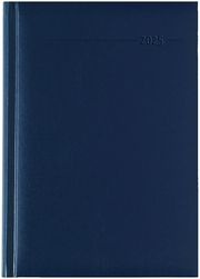 Buchkalender Balacron blau 2025 - Büro-Kalender A5 - Cheftimer - 1 Tag 1 Seite - 352 Seiten - Balacron-Einband - Zettler  4006928026456