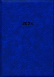 Buchkalender blau 2025 - Bürokalender 14,5x21 cm - 1 Tag auf 1 Seite - wattierter Kunststoffeinband - Stundeneinteilung 7 - 19 Uhr - 876-0015  4006928025206