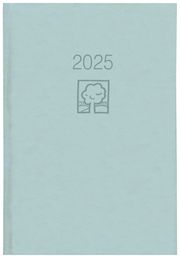 Buchkalender grau 2025 - Bürokalender 14,5x21 - 1T/1S - Blauer Engel - Kartoneinband - Halbstundeneinteilung 7-22 Uhr - 876-0703-1  4006928025237