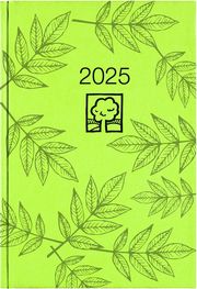 Buchkalender grün 2025 - Bürokalender 14,5x21 cm - 1 Tag auf 1 Seite - Kartoneinband, Recyclingpapier - Stundeneinteilung 7 - 19 Uhr - 876-0713  4006928025251