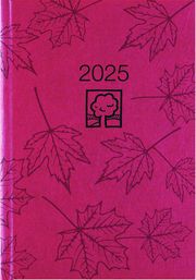 Buchkalender rot 2025 - Bürokalender 14,5x21 cm - 1 Tag auf 1 Seite - Kartoneinband, Recyclingpapier - Stundeneinteilung 7 - 19 Uhr - 876-0711  4006928025244