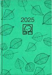 Buchkalender türkis 2025 - Bürokalender 14,5x21 cm - 1 Tag auf 1 Seite - Kartoneinband, Recyclingpapier - Stundeneinteilung 7 - 19 Uhr - 876-0717  4006928025268