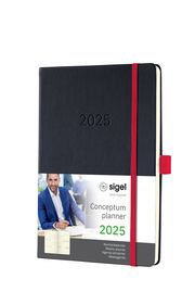 Conceptum Pure Wochenkalender A5 black-red 2025  4004360780769