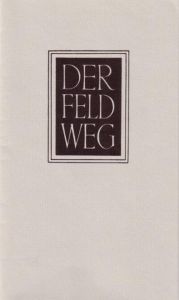 Der Feldweg Heidegger, Martin 9783465034919