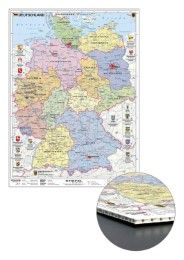 Deutschland politisch mit Wappen zum Pinnen auf Wabenplatte  4027871700064