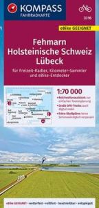 Fahrradkarte 3316 Fehmarn, Holsteinische Schweiz, Lübeck 1:70.000 KOMPASS-Karten GmbH 9783990446669