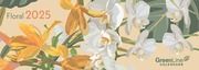 GreenLine Floral 2025 - Tischquerkalender - Tischkalender - Blumen - 29,7x10,5  4002725981844