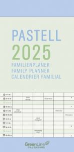 GreenLine Pastell 2025 - Wandkalender - Familien-Kalender - Familienplaner - 22x45  4002725981691
