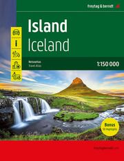 Island Reiseatlas, Autoatlas 1:150.000, Spiralbindung freytag & berndt 9783707918380