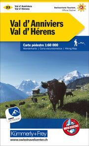 Kümmerly+Frey Wanderkarte 23 Val d'Anniviers, Val d'Hérens 1:60.000  9783259022238