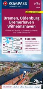 KOMPASS Fahrradkarte 3340 Bremen, Oldenburg, Bremerhaven, Wilhelmshaven 1:70.000  9783991214618