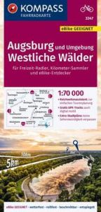 KOMPASS Fahrradkarte 3347 Augsburg und Umgebung, Westliche Wälder 1:70.000  9783991214977