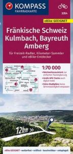 KOMPASS Fahrradkarte 3354 Fränkische Schweiz, Kulmbach, Bayreuth, Amberg 1:70.000  9783991213857