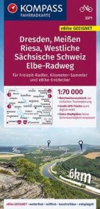 KOMPASS Fahrradkarte 3371 Dresden, Meißen, Westliche Sächsische Schweiz 1:70.000  9783991211754