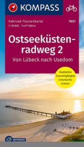 KOMPASS Fahrrad-Tourenkarte Ostseeküstenradweg 2, von Lübeck nach Usedom 1:50.000  9783990449592