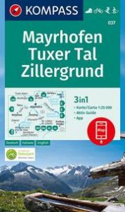 KOMPASS Wanderkarte 037 Mayrhofen, Tuxer Tal, Zillergrund 1:25.000  9783990445563