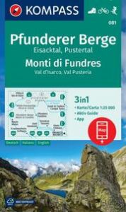 KOMPASS Wanderkarte 081 Pfunderer Berge/Monti di Fundres 1:25.000  9783991541981