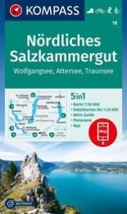 KOMPASS Wanderkarte 18 Nördliches Salzkammergut, Wolfgangsee, Attersee, Traunsee 1:50.000  9783991218852