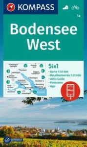 KOMPASS Wanderkarte 1a Bodensee West 1:50.000  9783991218166