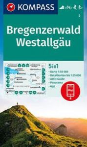 KOMPASS Wanderkarte 2 Bregenzerwald, Westallgäu 1:50.000  9783991212492