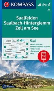 KOMPASS Wanderkarte 30 Saalfelden, Saalbach-Hinterglemm, Zell am See 1:50.000  9783991213871