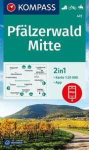 KOMPASS Wanderkarte 472 Pfälzerwald Mitte 1:25.000  9783991212430