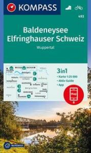 KOMPASS Wanderkarte 493 Baldeneysee, Elfringhauser Schweiz, Wuppertal 1:25.000  9783990443064