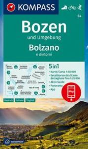 KOMPASS Wanderkarte 54 Bozen und Umgebung, Bolzano e dintorni 1:50.000  9783990447079