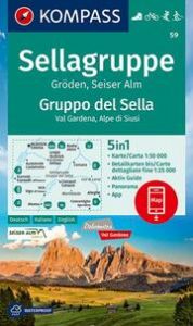 KOMPASS Wanderkarte 59 Sellagruppe, Gruppo del Sella 1:50.000  9783990448373