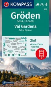 KOMPASS Wanderkarte 616 Gröden/Val Gardena, Sella, Canazei 1:25.000  9783991540632