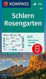 KOMPASS Wanderkarte 651 Schlern, Rosengarten, Latemar, Lavazéjoch/Sciliar, Catinaccio, Latemar, Passo di Lavazé 1:25.000  9783991216766