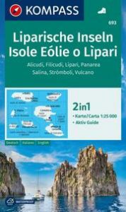 KOMPASS Wanderkarte 693 Liparische Inseln, Isole Eólie o Lìpari, Alicudi, Filicudi, Lìpari, Panarea, Salina, Strómboli, Vulcano 1:25.000  9783991540083