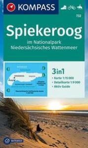 KOMPASS Wanderkarte 732 Spiekeroog im Nationalpark NIedersächsisches Wattenmeer 1:15.000  9783990447529