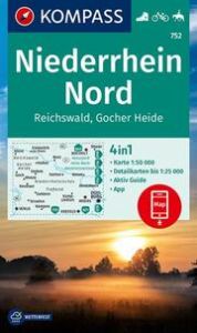 KOMPASS Wanderkarte 752 Niederrhein Nord, Reichswald, Gocher Heide 1:50.000  9783990443163