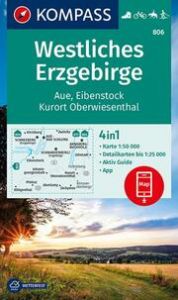 KOMPASS Wanderkarte 806 Westliches Erzgebirge, Aue, Eibenstock, Kurort Oberwiesenthal 1:50.000  9783991210795