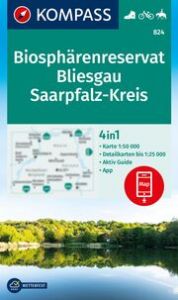 KOMPASS Wanderkarte 824 Biosphärenreservat Bliesgau & Saarpfalz-Kreis 1:25.000  9783991541646