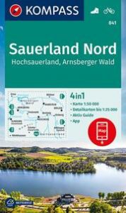 KOMPASS Wanderkarte 841 Sauerland 1, Hochsauerland, Arnsberger Wald 1:50.000  9783991212300